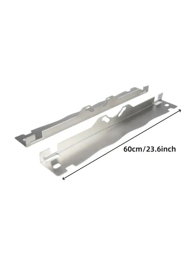 مجموعة أدوات محاذاة عجلات من الفولاذ المقاوم للصدأ، مكونة من لوحين فولاذيين ثقيلين بلون فضي مزودين بفتحات تعليق - Image 2